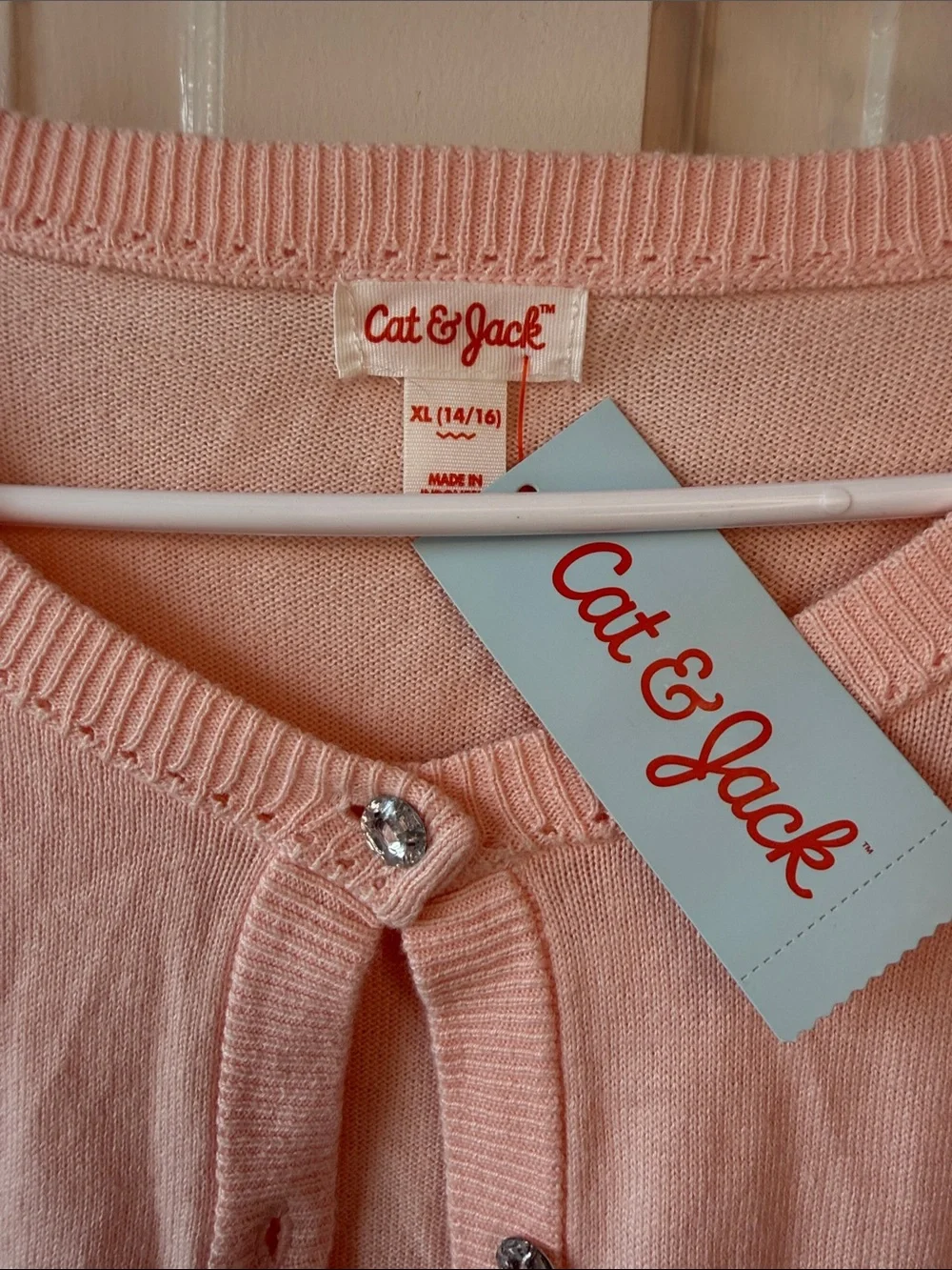 Cat & Jack Pink Knit Button Cardigan